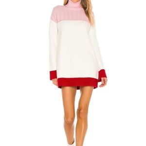 Kane Sweater Dress in Pink & Red
